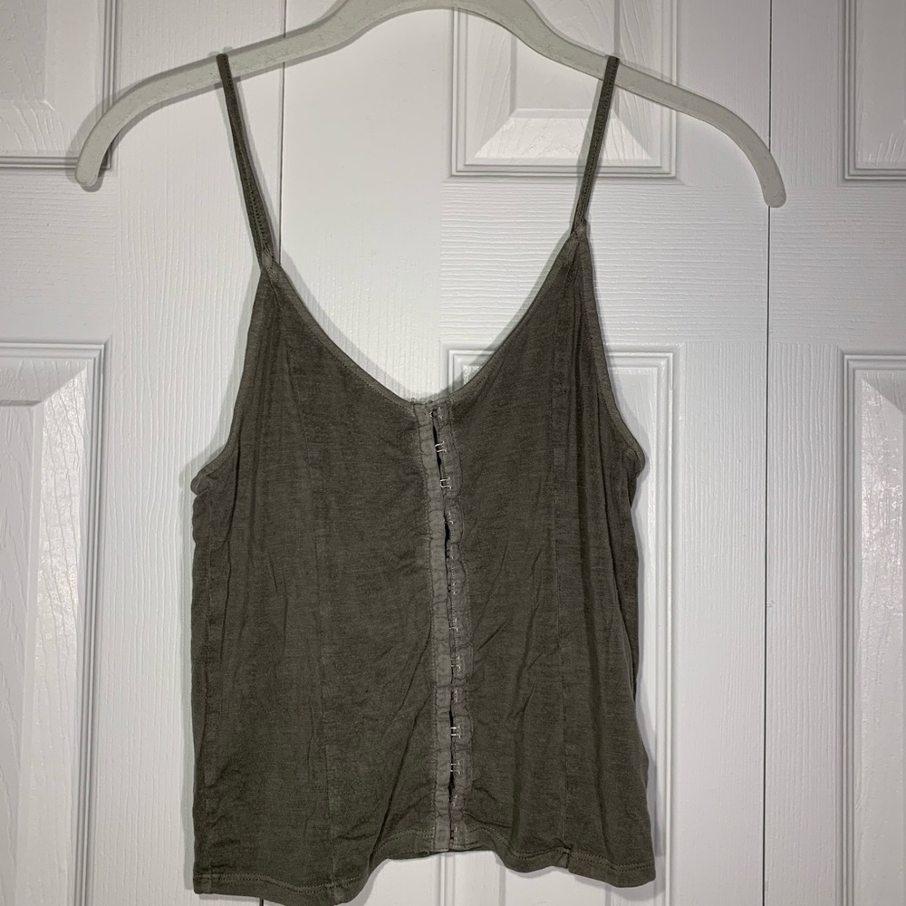 green tank top